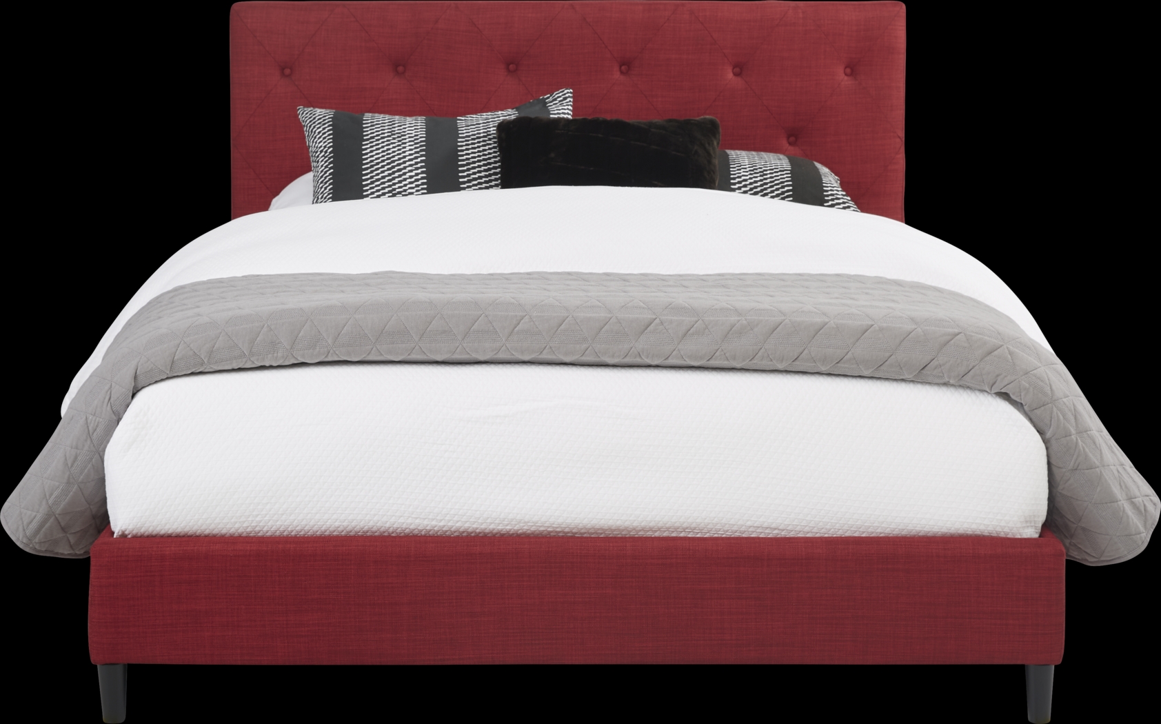 Kaylan Red 3 Pc Queen Upholstered Bed - Thumbnail - Image 1