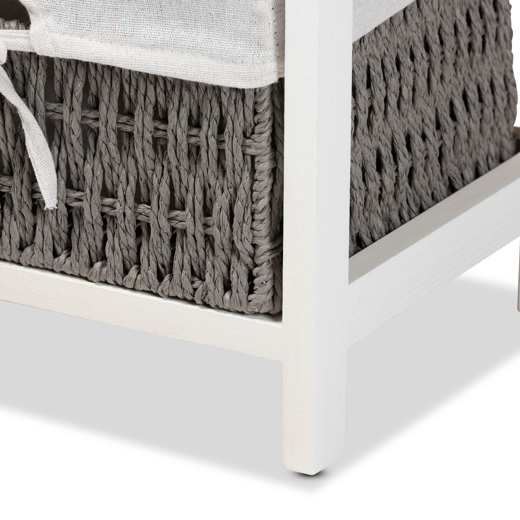 Kayoming White 3 Basket Storage Unit - Thumbnail - Image 4