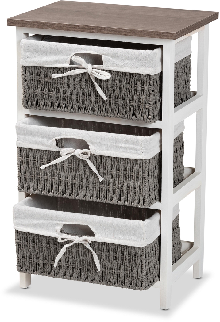 Kayoming White 3 Basket Storage Unit - Thumbnail - Image 8