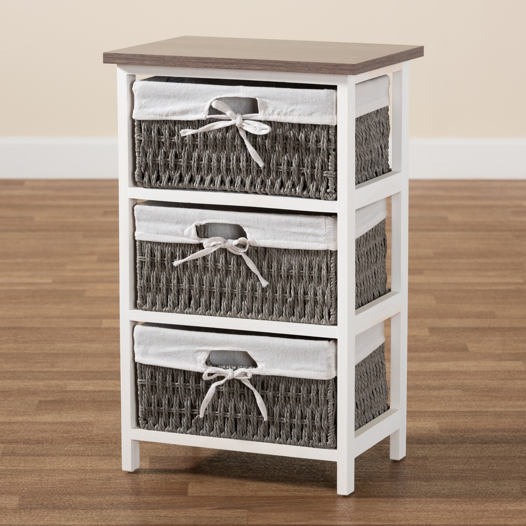 Kayoming White 3 Basket Storage Unit - Thumbnail - Image 10