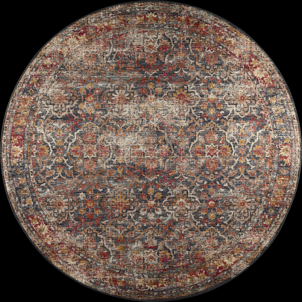 Kaypon Black/Multi 8' Round Rug - Thumbnail - Image 1