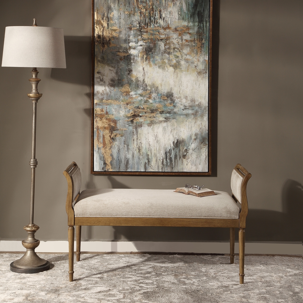 Kaywood Beige Accent Bench - Thumbnail - Image 3