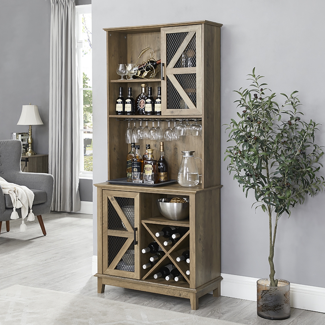 Kazia Brown Bar Cabinet - Thumbnail - Image 8