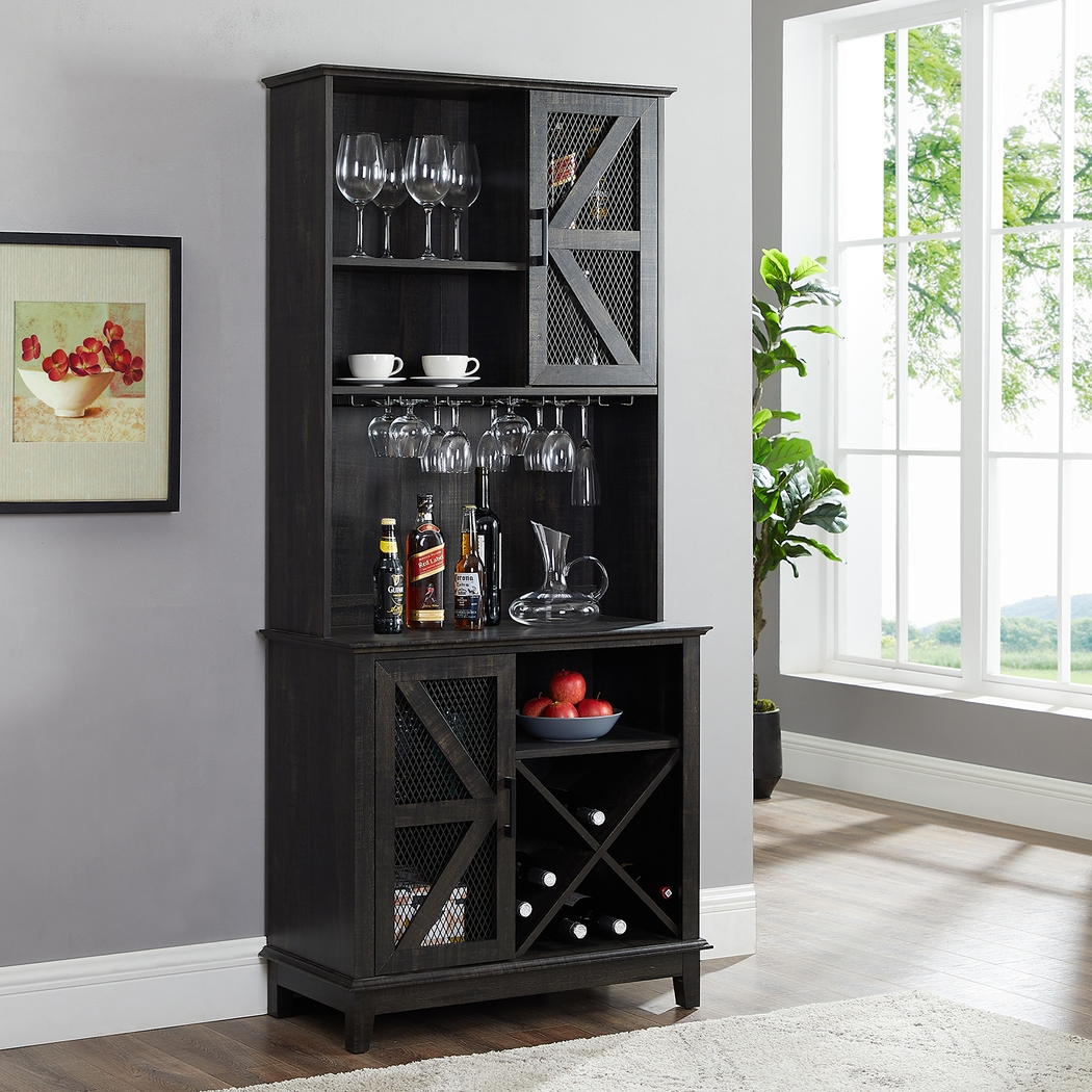 Kazia Charcoal Bar Cabinet - Thumbnail - Image 4