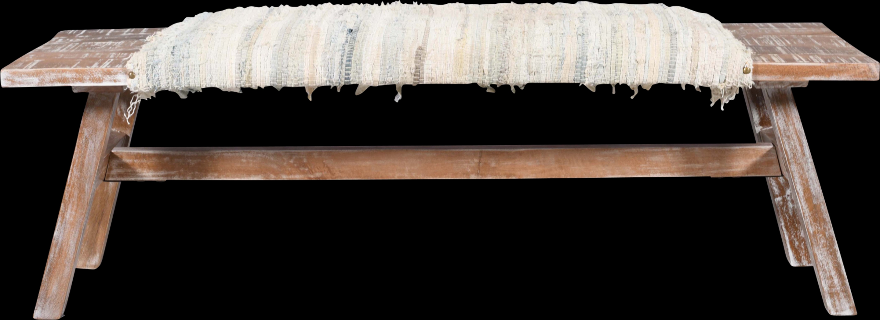 Kazri White/Brown Bench - Thumbnail - Image 1