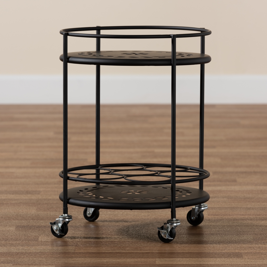 Keathley Black Kitchen Cart - Thumbnail - Image 6