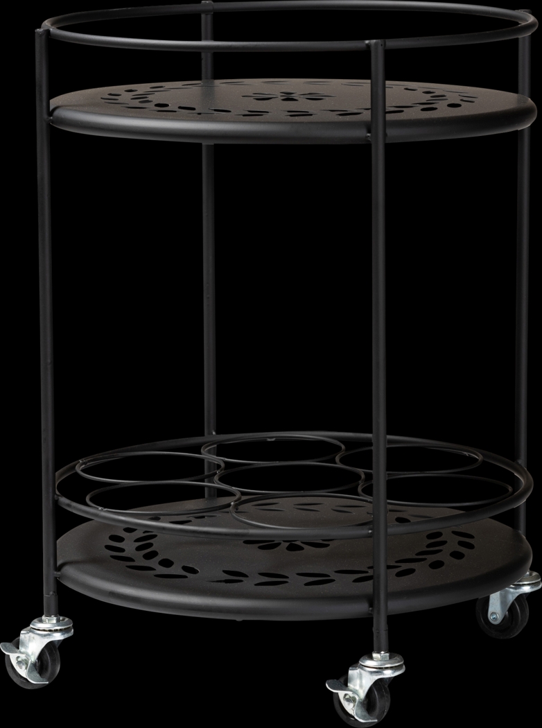 Keathley Black Kitchen Cart - Thumbnail - Image 1