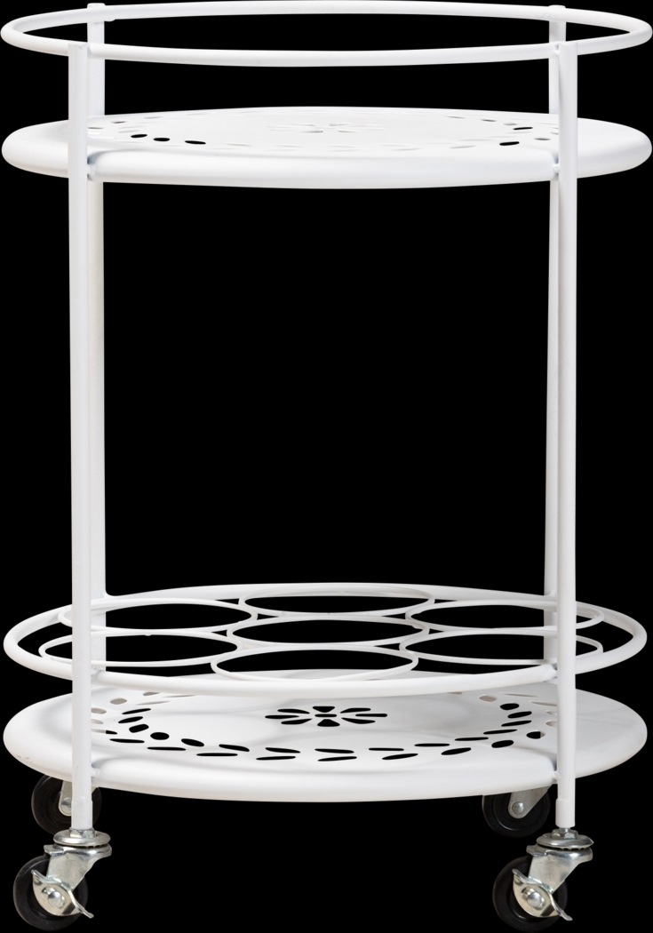 Keathley White Kitchen Cart - Thumbnail - Image 3