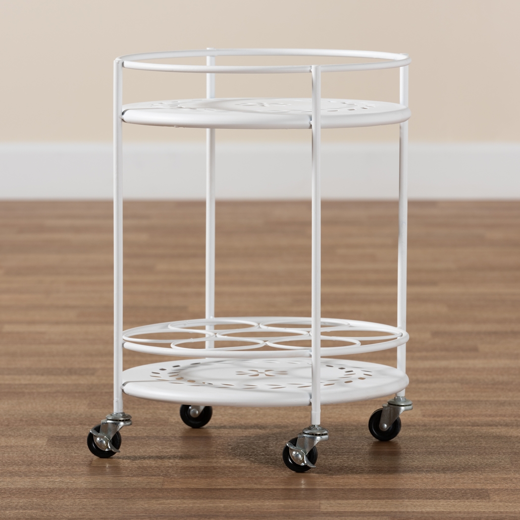 Keathley White Kitchen Cart - Thumbnail - Image 6