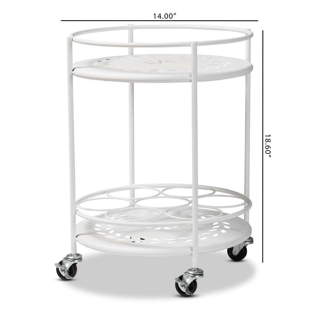 Keathley White Kitchen Cart - Thumbnail - Image 8