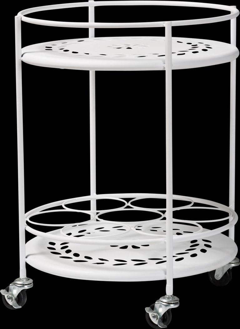 Keathley White Kitchen Cart - Thumbnail - Image 1