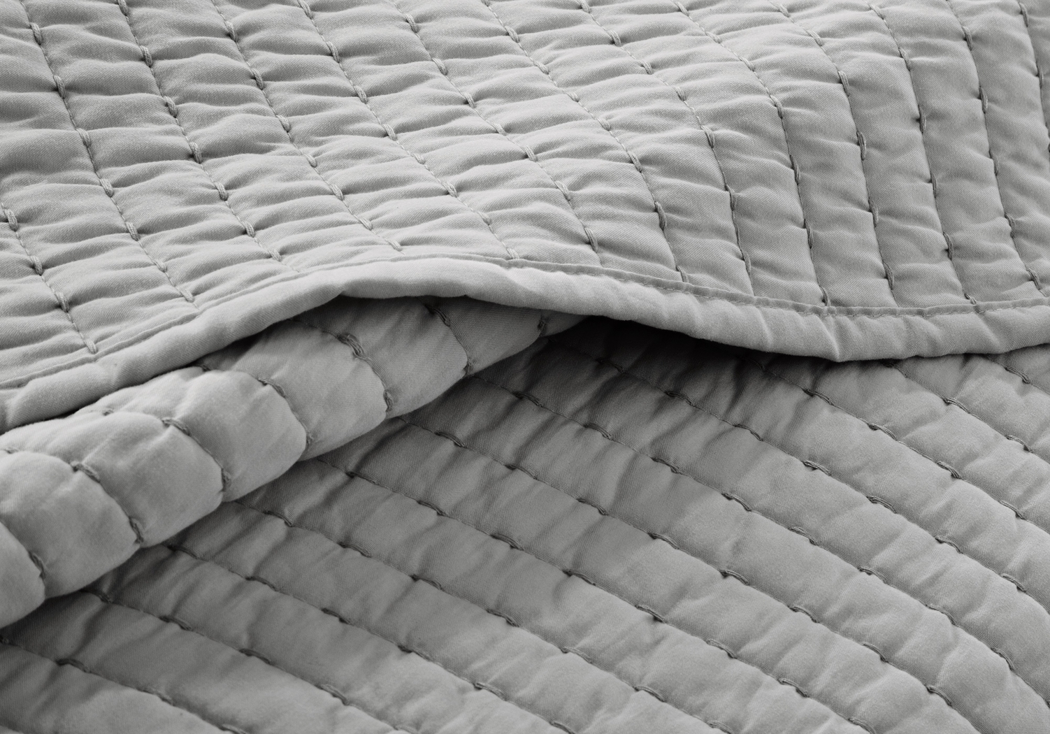 Keaton Gray 3 Pc Full/Queen Coverlet Set - Thumbnail - Image 2