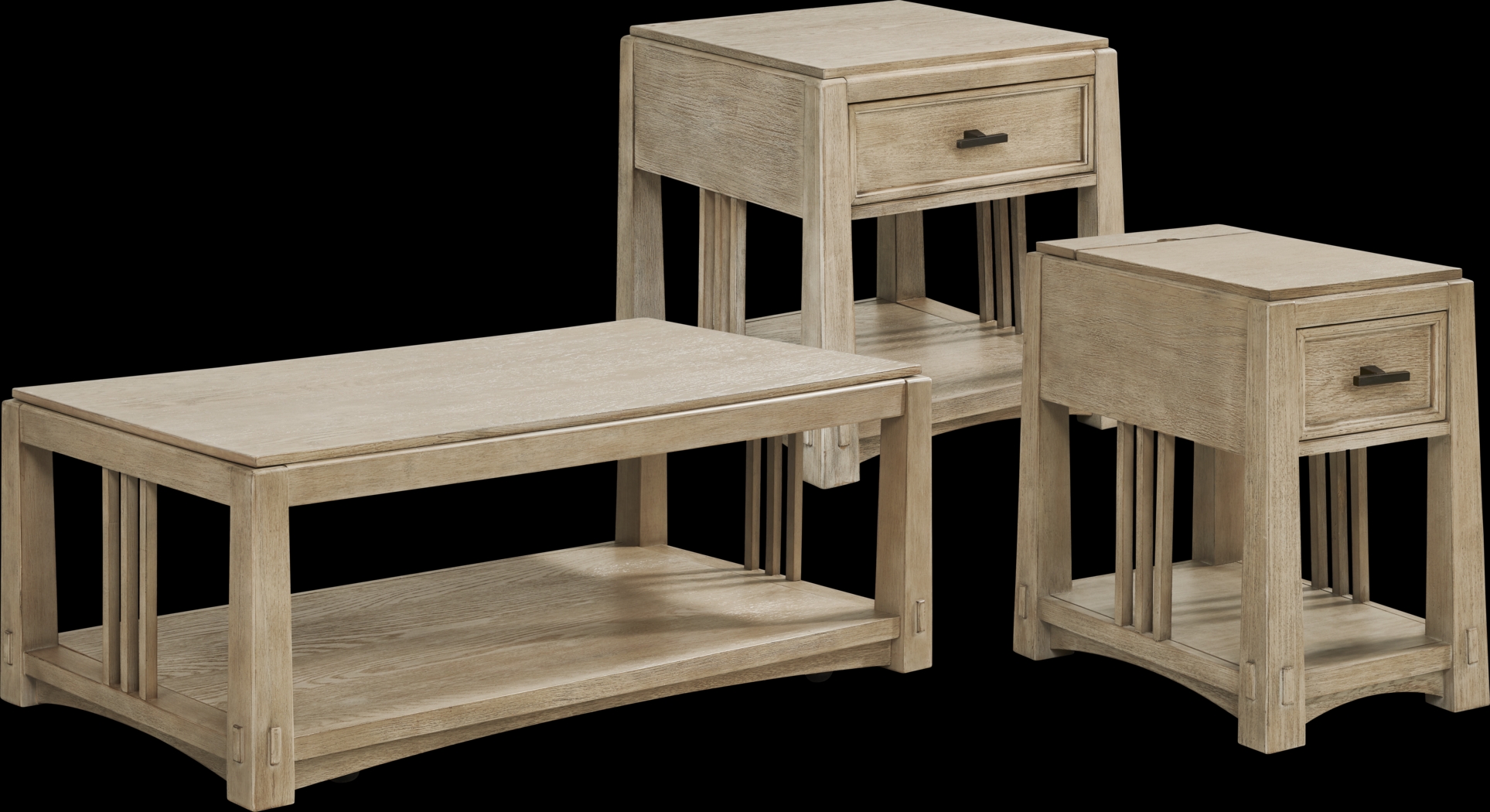 Keaton Natural 3 Pc Table Set - Thumbnail - Image 1