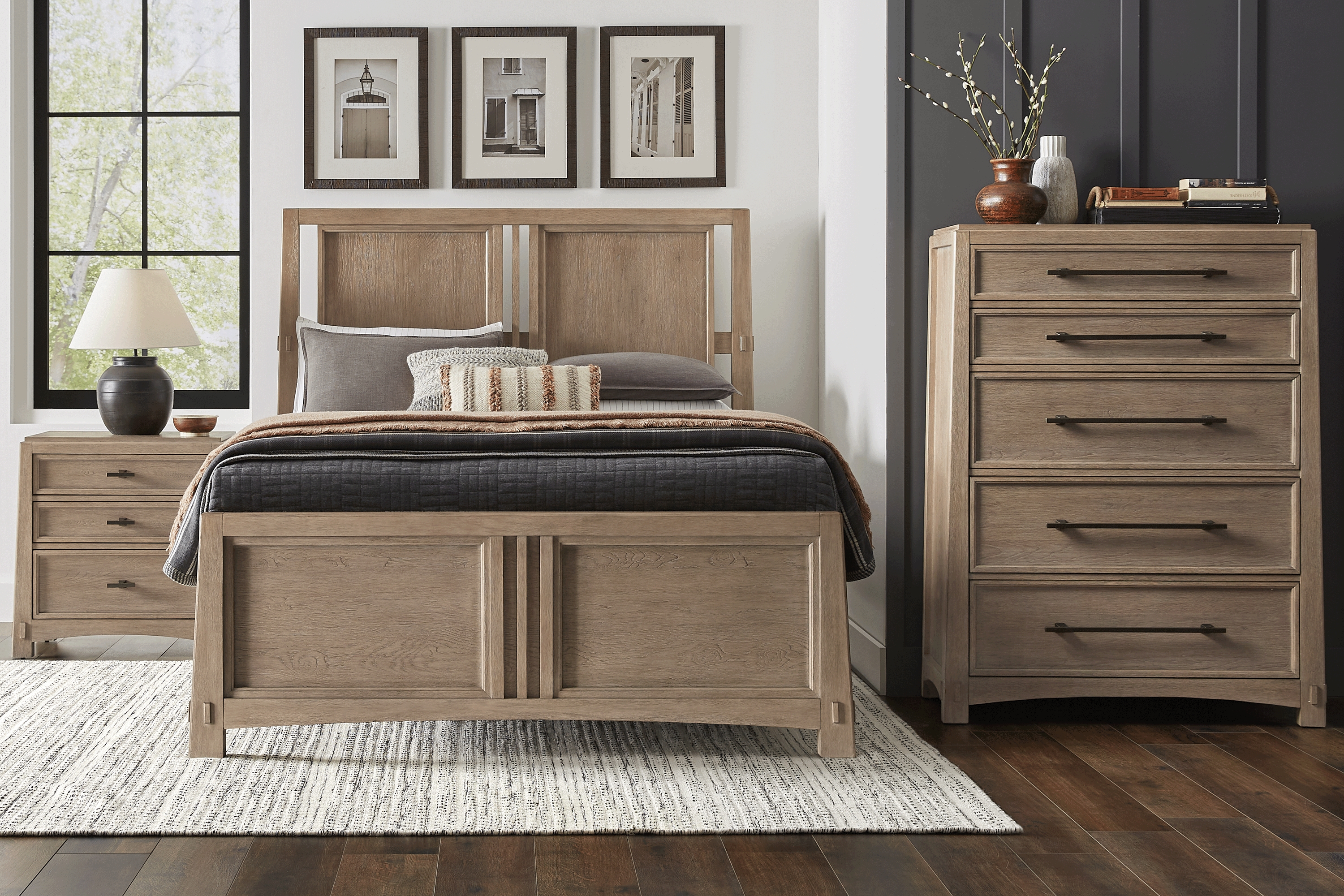Keaton Taupe 5 Pc King Panel Bedroom - Thumbnail - Image 1