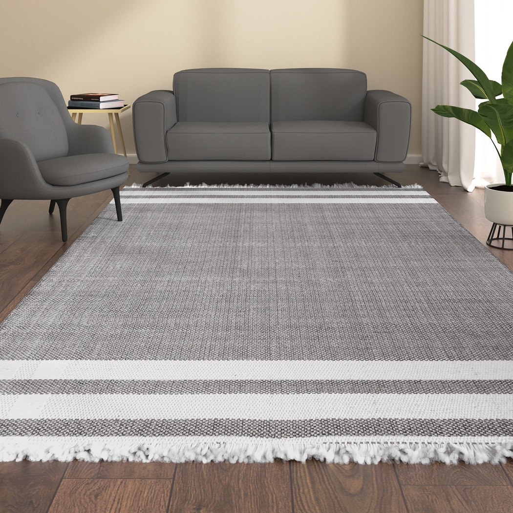 Kebba Gray 7' x 9'9 Indoor/Outdoor Rug - Thumbnail - Image 2