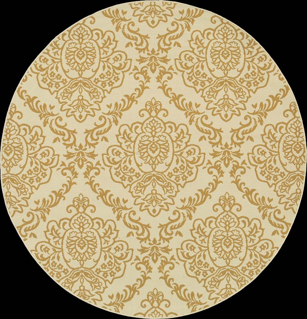 Kebi Ivory 7'10 Round Indoor/Outdoor Rug - Thumbnail - Image 1