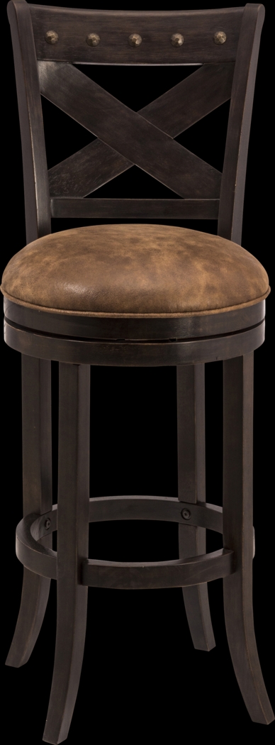 Keble Brown Swivel Barstool - Thumbnail - Image 1