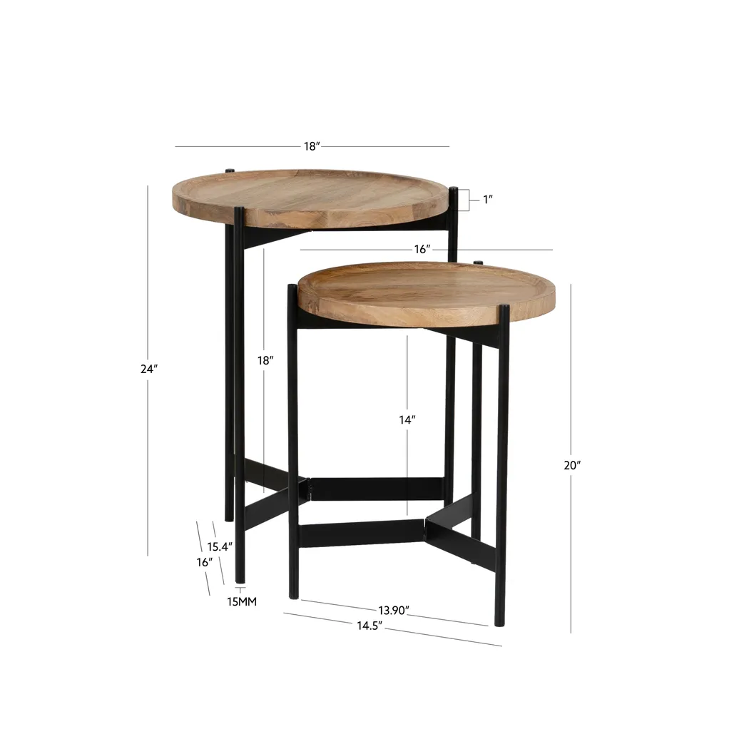 Keelshot Black Nesting Tables, Set of 2 - Image 7