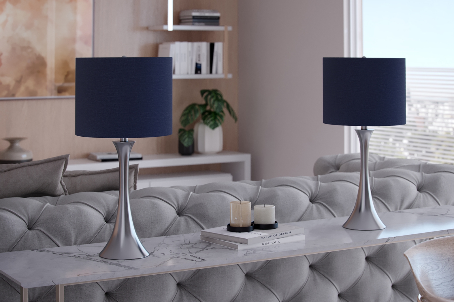 Keely Alley Navy Lamp, Set of 2 - Thumbnail - Image 2