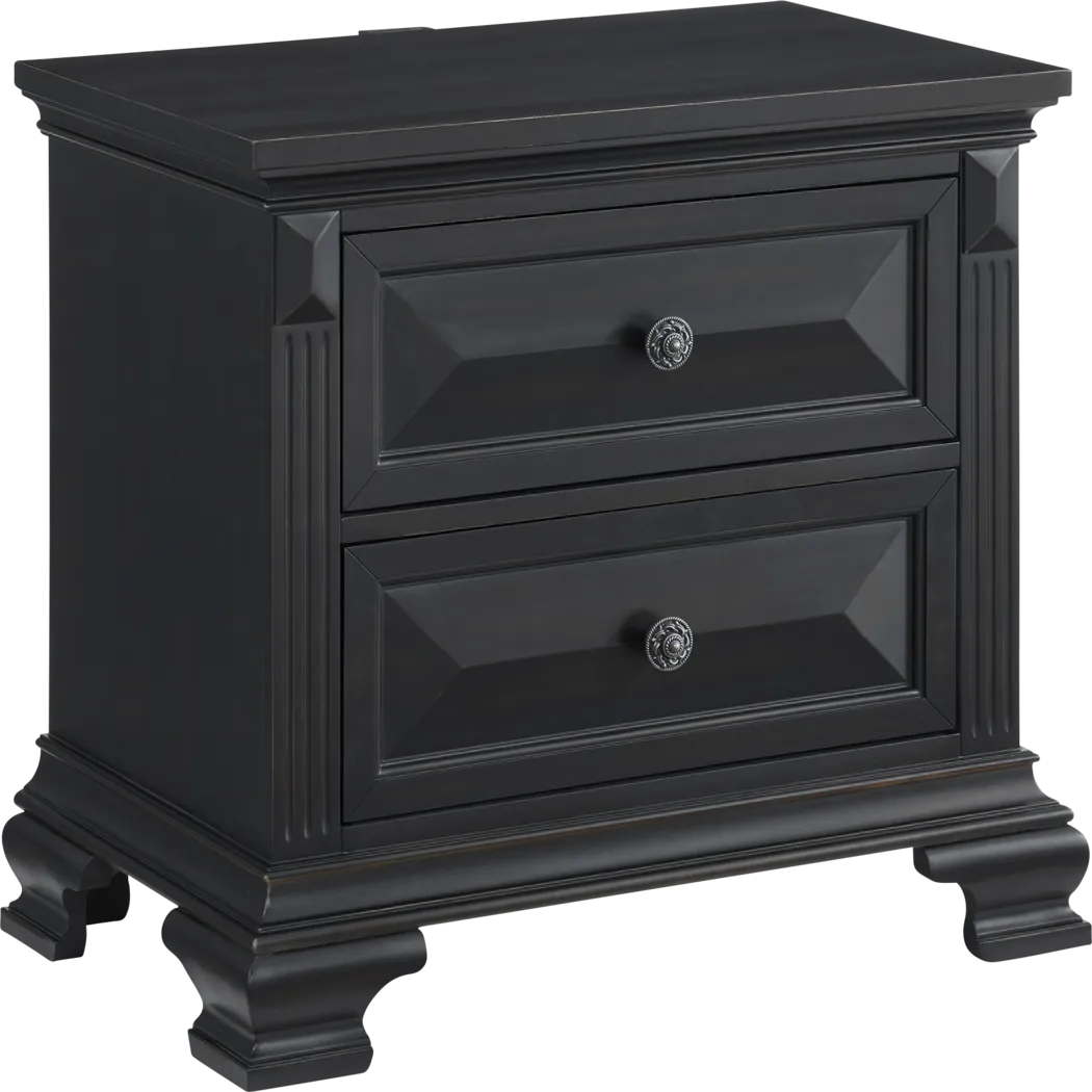 Keghon Black Nightstand - Thumbnail - Image 1