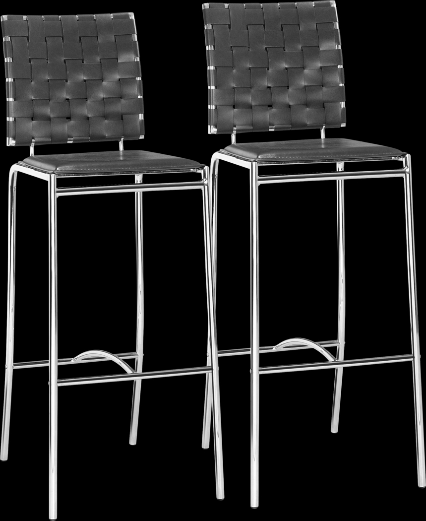 Keiko Black Barstool, Set of 2 - Thumbnail - Image 1