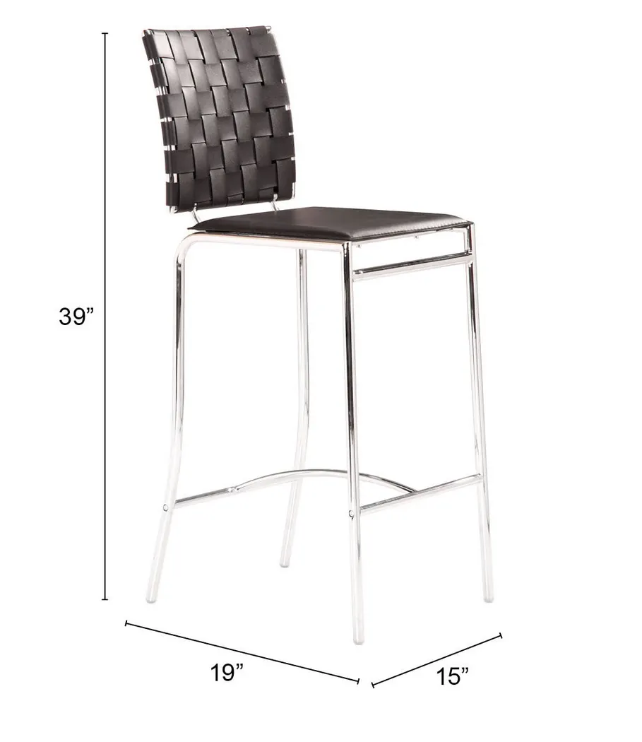 Keiko Black Counter Height Stool, Set of 2 - Thumbnail - Image 5