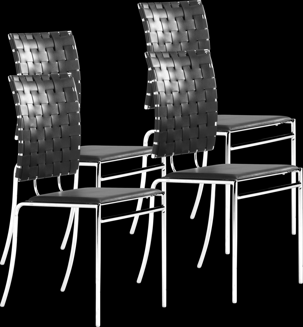 Keiko Black Side Chair, Set of 4 - Thumbnail - Image 1