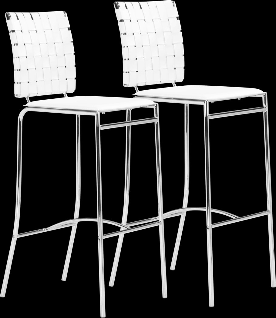 Keiko White Barstool, Set of 2 - Thumbnail - Image 1