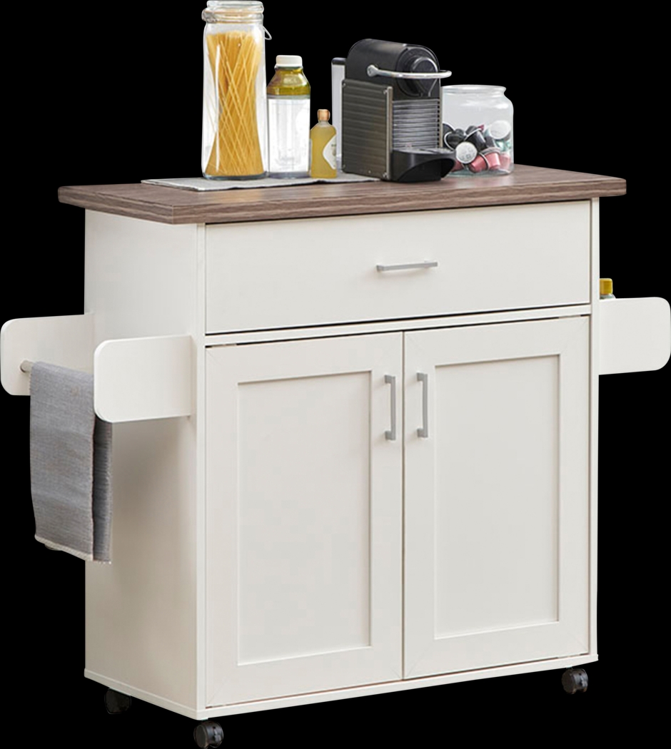 Keimio White Kitchen Cart - Thumbnail - Image 3