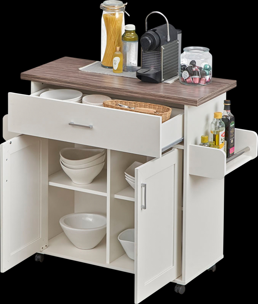 Keimio White Kitchen Cart - Thumbnail - Image 6