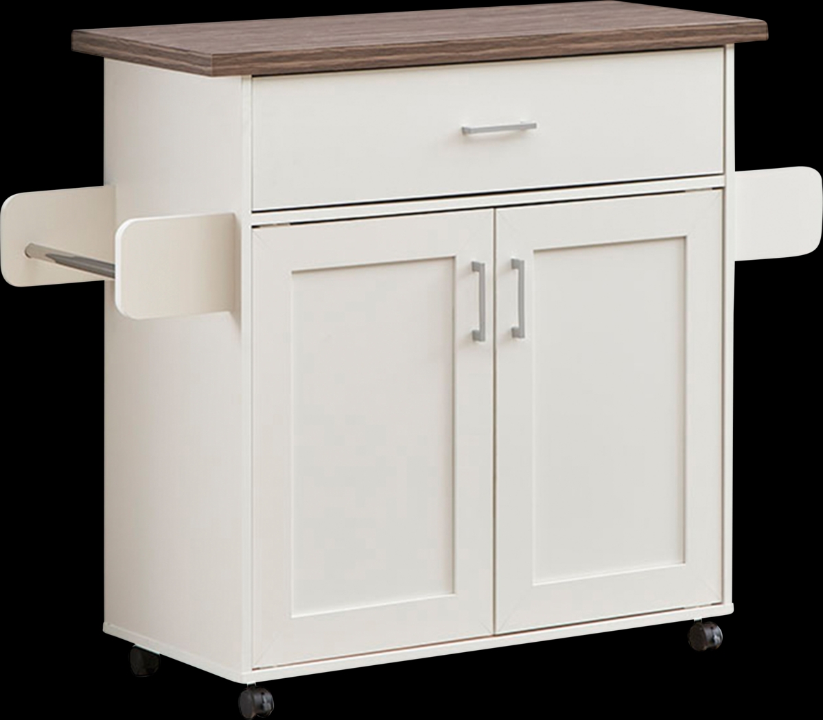 Keimio White Kitchen Cart - Thumbnail - Image 1