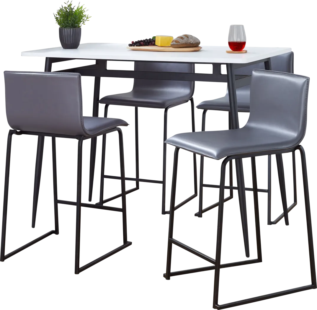 Keiros II Gray 5 Pc Counter Height Dining Set - Thumbnail - Image 1