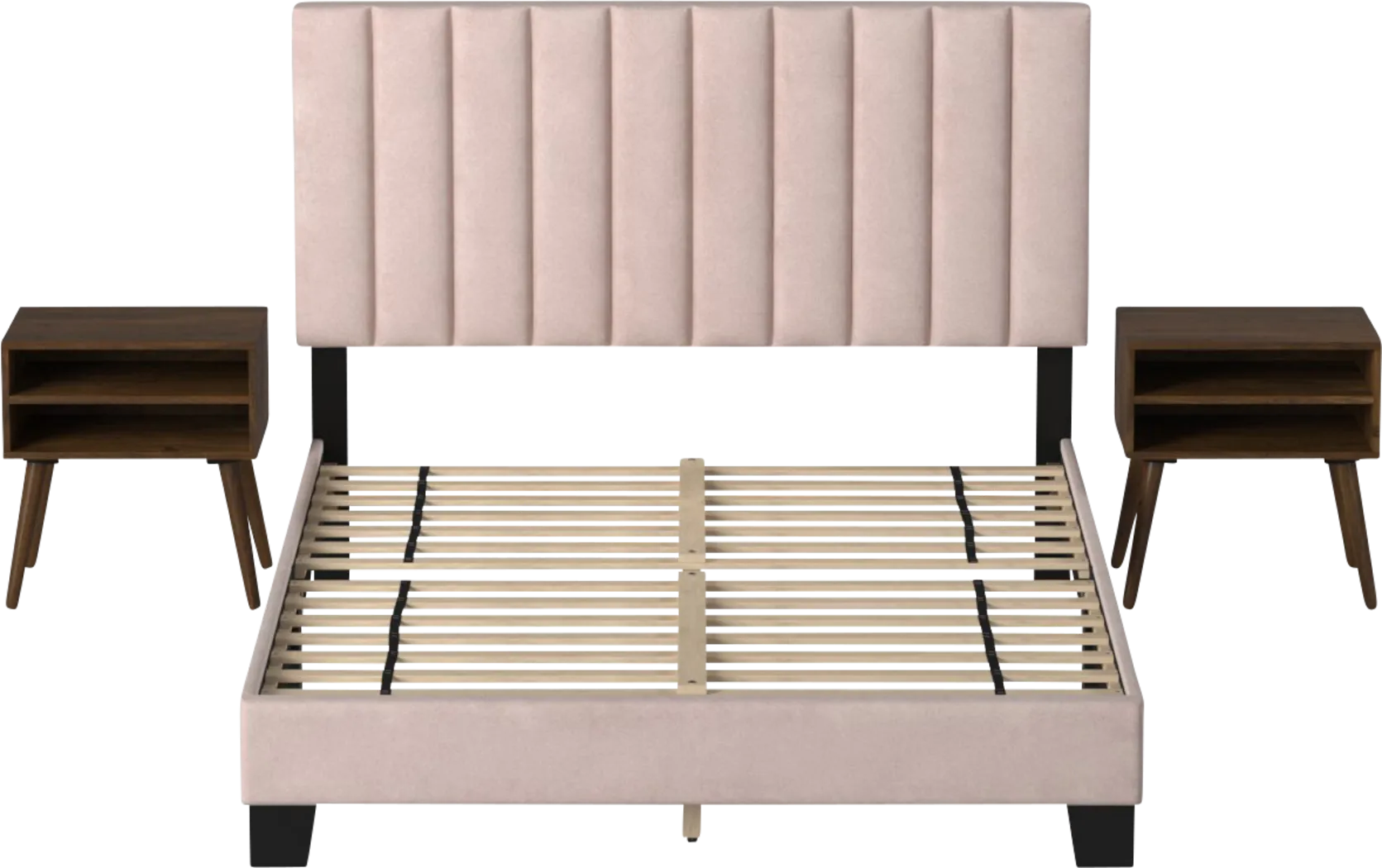 Kekoa Blush 3 Pc Queen Platform Bed - Thumbnail - Image 2