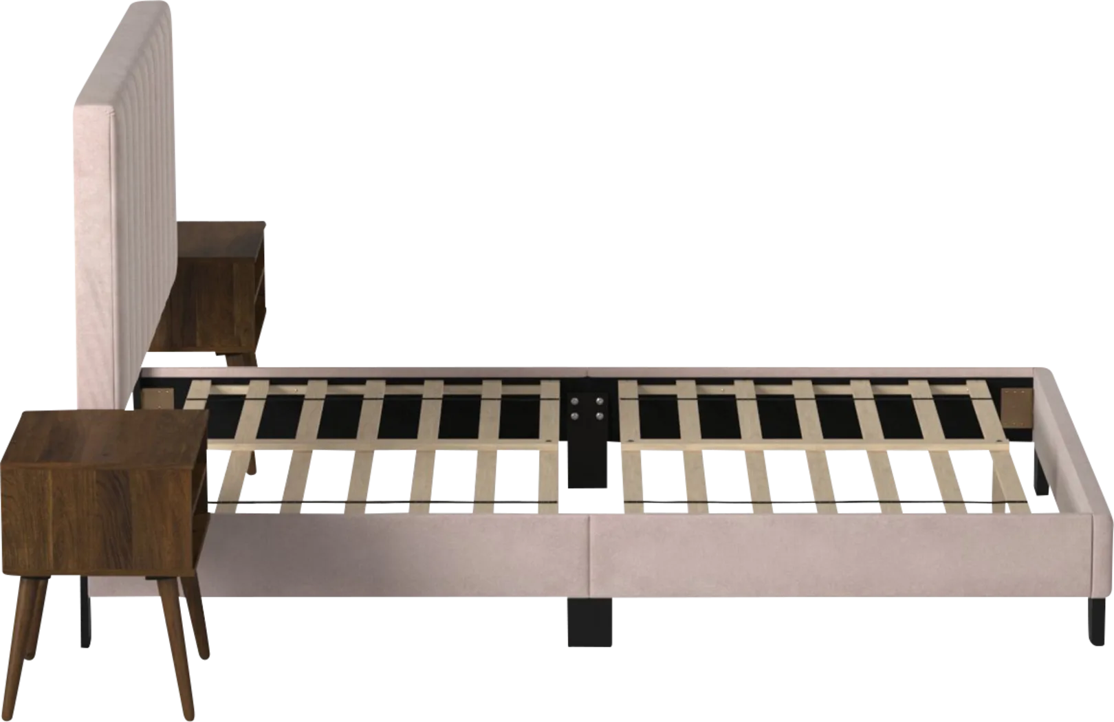 Kekoa Blush 3 Pc Queen Platform Bed - Thumbnail - Image 3