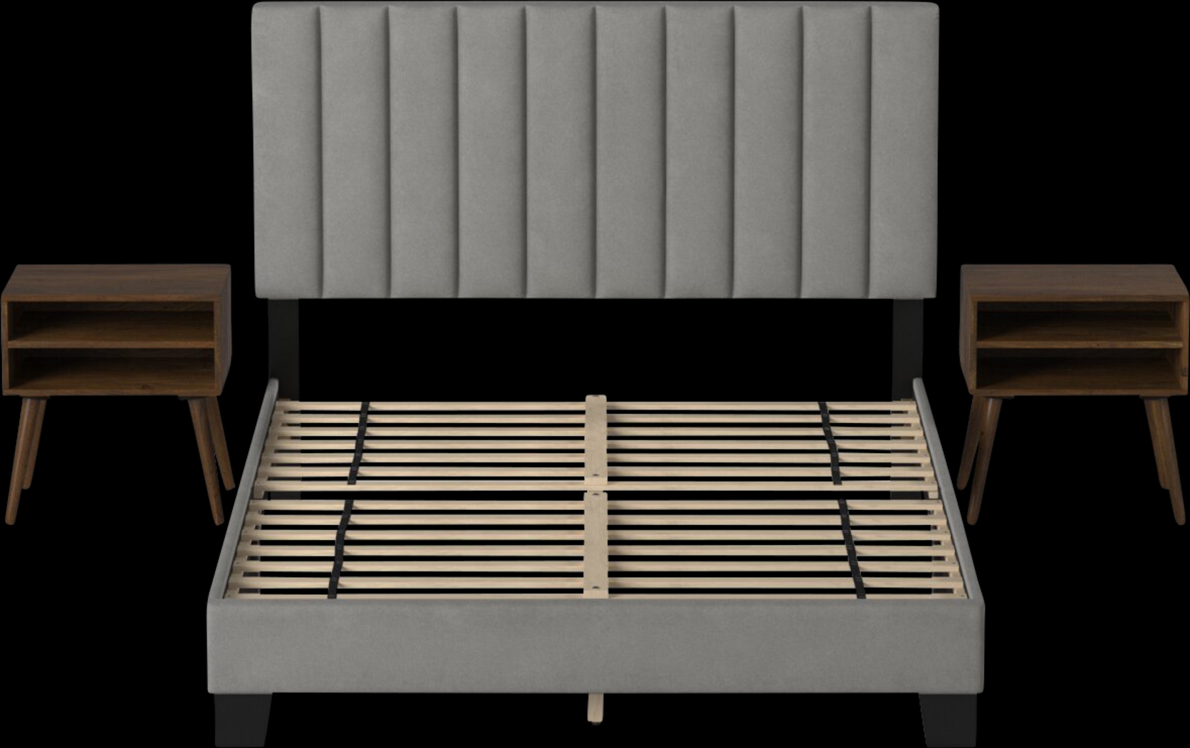 Kekoa Gray 3 Pc Queen Platform Bed - Thumbnail - Image 2