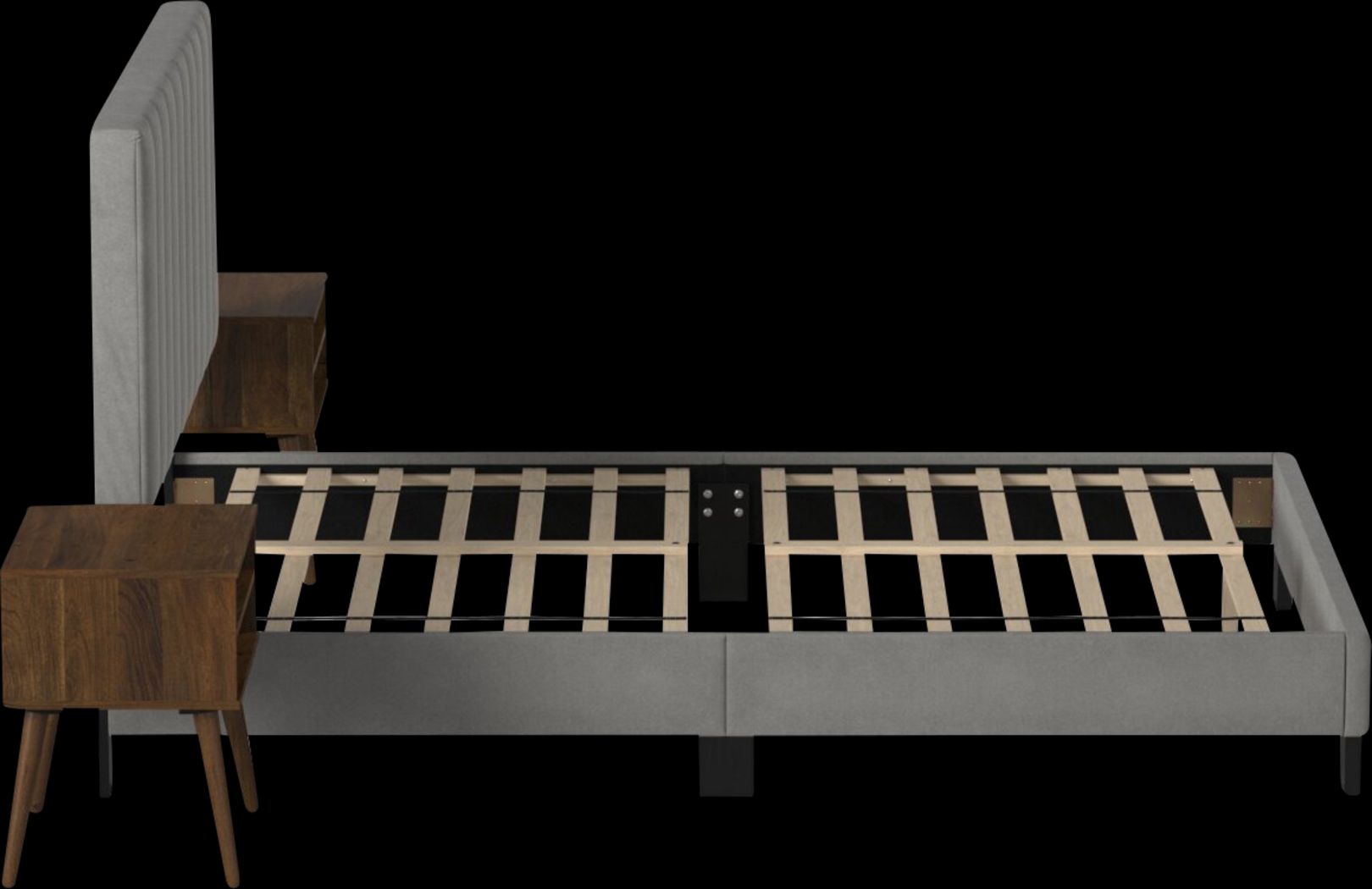 Kekoa Gray 3 Pc Queen Platform Bed - Thumbnail - Image 3