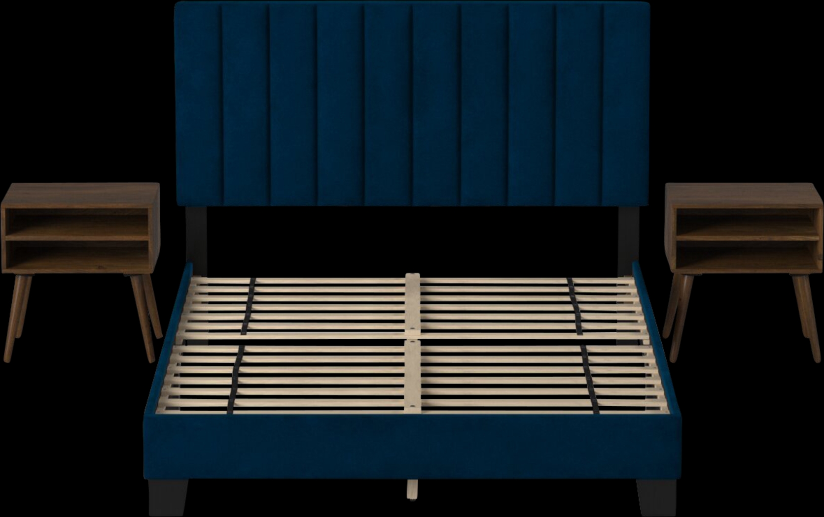 Kekoa Navy 3 Pc Queen Platform Bed - Thumbnail - Image 2