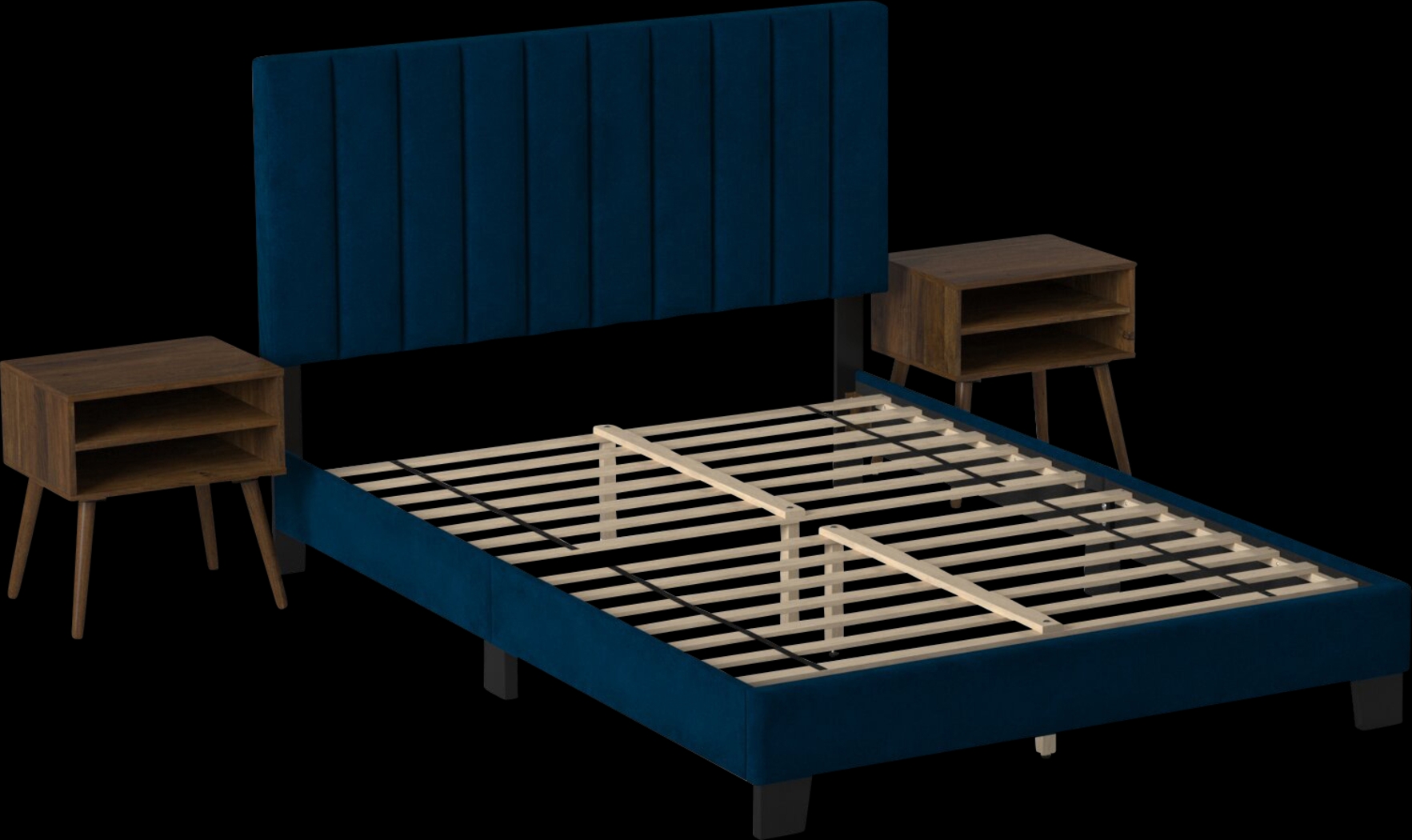 Kekoa Navy 3 Pc Queen Platform Bed - Thumbnail - Image 1