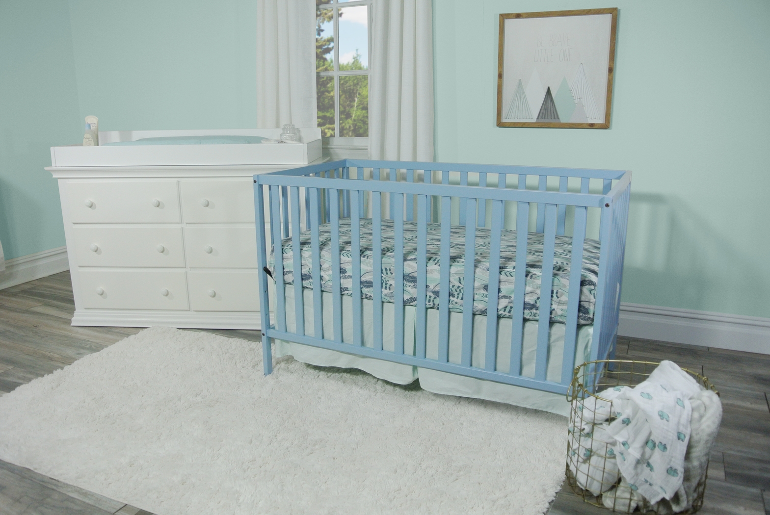 Kids Kelby Cove Blue Convertible Crib - Thumbnail - Image 2