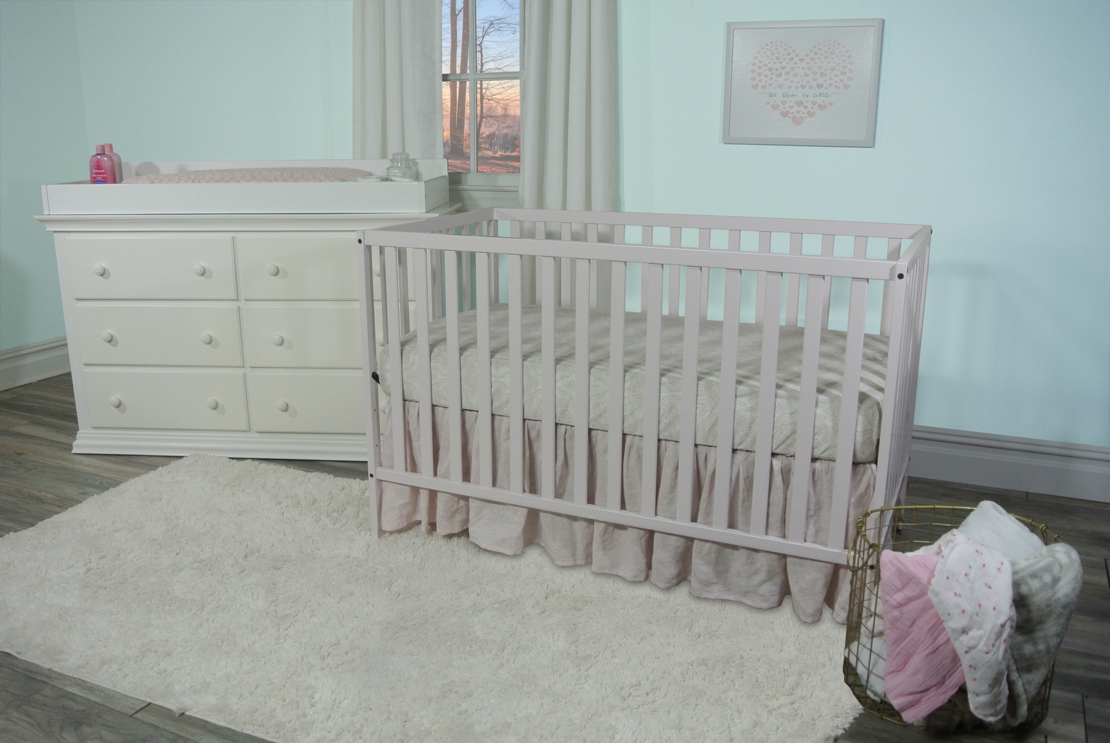 Kelby Cove Pink Convertible Crib - Thumbnail - Image 2