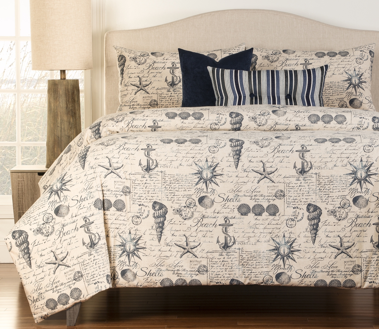 Kell Cove Blue 6 Pc Queen Duvet Set - Thumbnail - Image 1