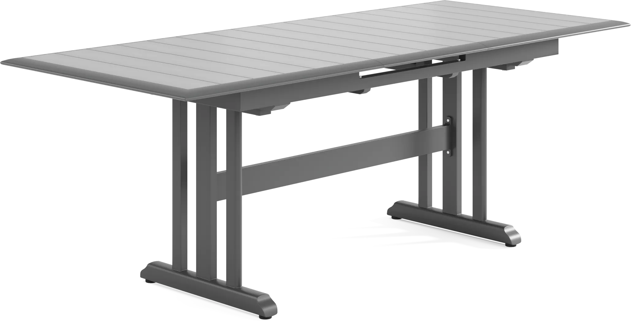 Kellen Charcoal 5 Pc Outdoor Extension Dining Set with Folding Chairs - Thumbnail - Image 3