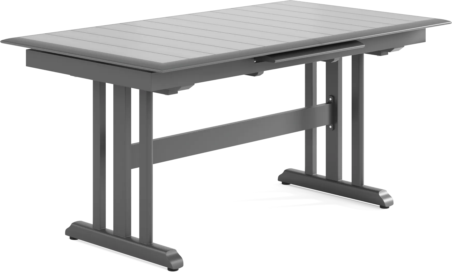 Kellen Charcoal 5 Pc Outdoor Extension Dining Set with Folding Chairs - Thumbnail - Image 2