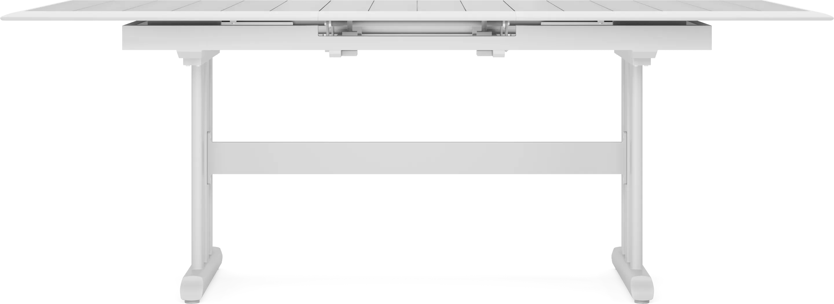 Kellen White 7 Pc Outdoor Extension Dining Set with Folding Chairs - Thumbnail - Image 5