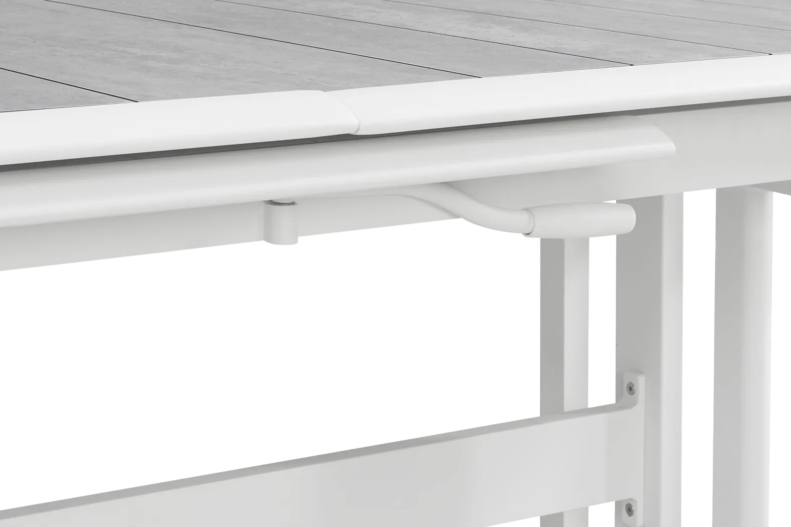 Kellen White 7 Pc Outdoor Extension Dining Set with Folding Chairs - Thumbnail - Image 9