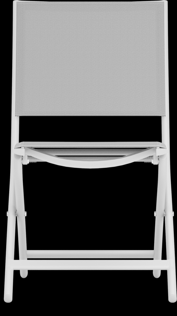 Kellen White Outdoor Folding Sling Chair - Thumbnail - Image 3