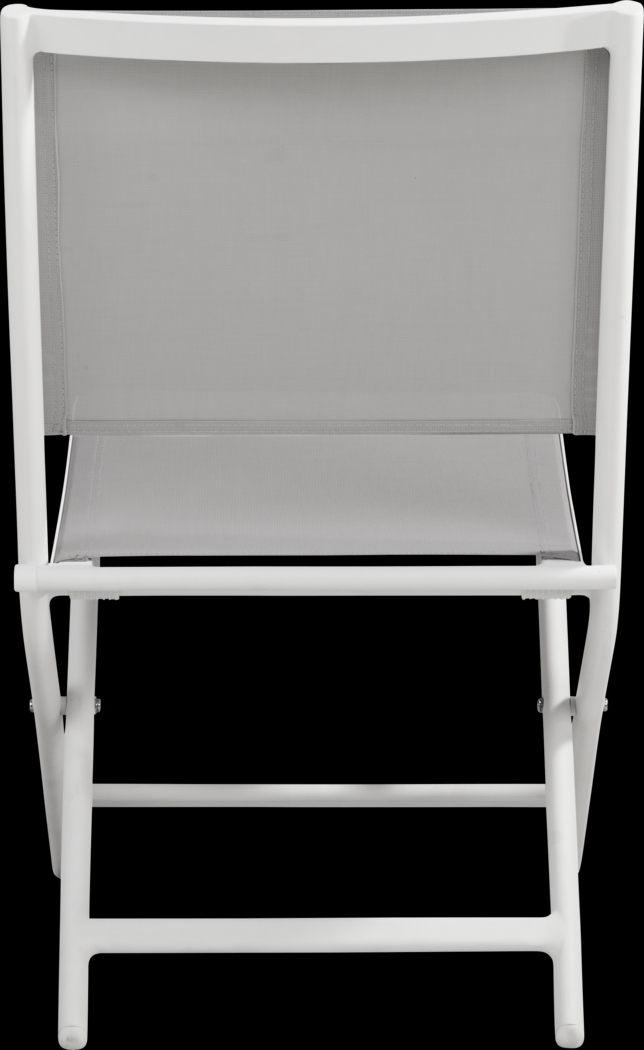 Kellen White Outdoor Folding Sling Chair - Thumbnail - Image 4