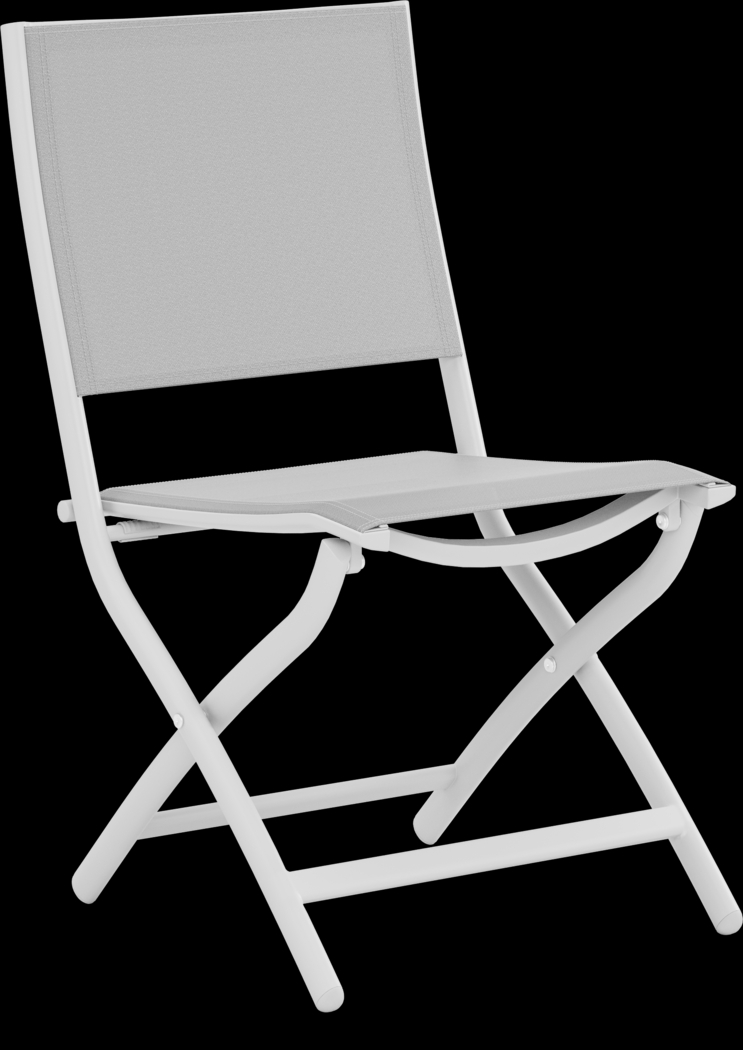 Kellen White Outdoor Folding Sling Chair - Thumbnail - Image 1