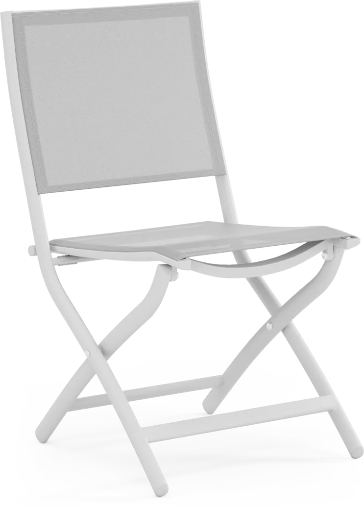 Kellen White 7 Pc Outdoor Extension Dining Set with Folding Chairs - Thumbnail - Image 10