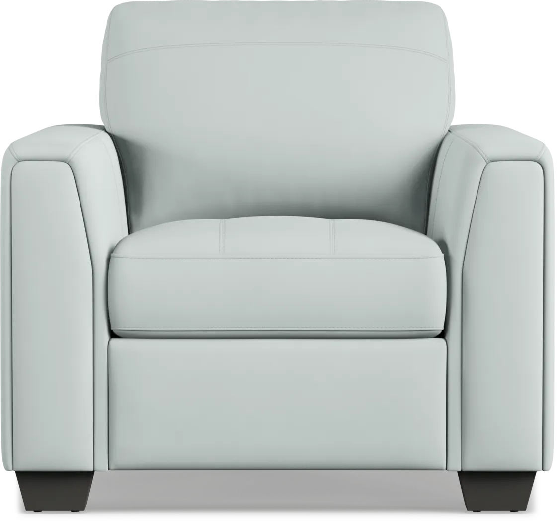 Kelly Aqua Leather Chair - Thumbnail - Image 2